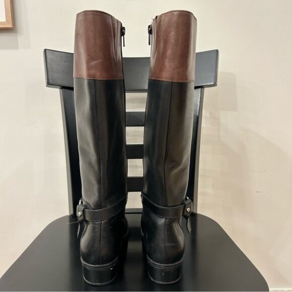 Lauren / Ralph Lauren Makaila Tall riding boots size 6.5B, black & brown - Picture 3 of 4